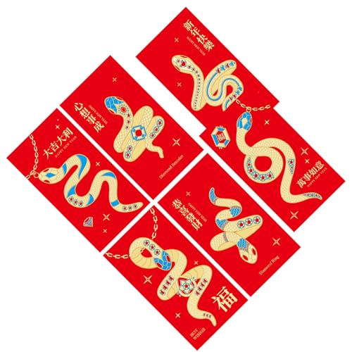6 Teile Traditionelle Neujahrsgeldpakete 2025 Snake Themed Rötung Umhülle Chinesisches Frühling Festival Hongbao 6 Teile Traditionelle Neujahrsgeldpakete 2025 Snake Themed Rötung Umhülle Chinesisches Frühling Festival Hongbao von Fahoujs