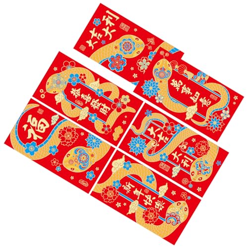 6 Teile Traditionelle Neujahrsgeldpakete 2025 Snake Themed Rötung Umhülle Chinesisches Frühling Festival Hongbao 6 Teile Traditionelle Neujahrsgeldpakete 2025 Snake Themed Rötung Umhülle Chinesisches Frühling Festival Hongbao von Fahoujs