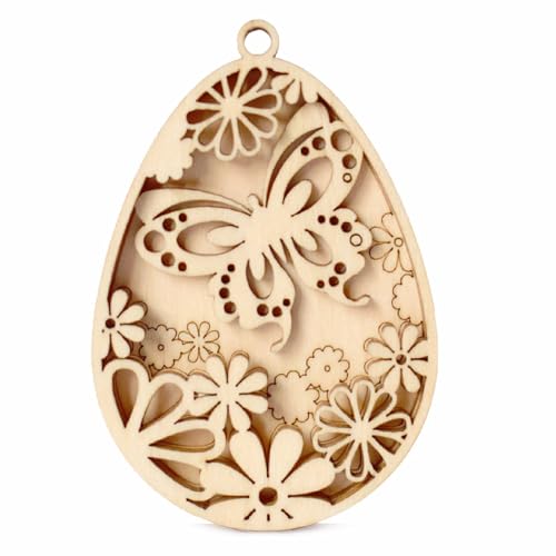 Bunnies Eier Formausschnitte Unvollendete Holzscheiben Für Erwachsene Kinder Die Hängende Ornament Home Dekoration Malen von Fahoujs