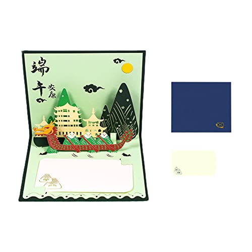 Chinesische Drachenboot-Festival-Grußkarte, Drachenboot-Karte, Ornamente für Feiertage, Neujahr, Geburtstag, Party, Dekoration, Boot, Grußkarte von Fahoujs