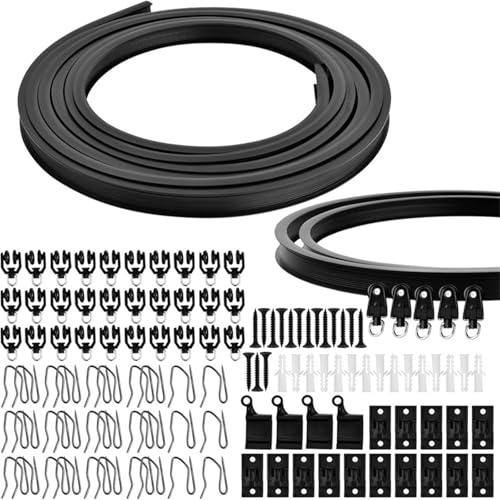 Deckenvorhangstrecken Kits 5 Meter Flexible Montierende Bieger Vorhangschienen Kits Mit Roller Hakenklassen Für Home Decors Deckenhalterungen von Fahoujs