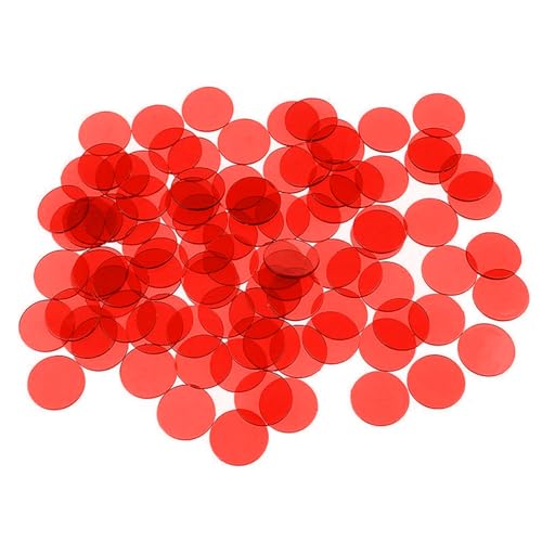 Fahoujs 100 Pcs Transparente Zähler Bingo Chip Kunststoffzählungs Zählermarker Für Kinder Mathematik Ausbildung Spiel Multiple Color Bingo Chip Marker Zähler von Fahoujs