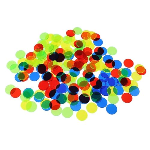 Fahoujs 100 Pcs Transparente Zähler Bingo Chip Kunststoffzählungs Zählermarker Für Kinder Mathematik Ausbildung Spiel Multiple Color Bingo Chip Marker Zähler von Fahoujs