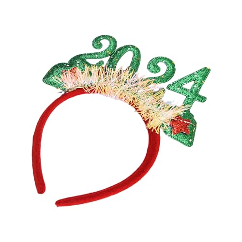 Fahoujs 2024 Weihnachtsdekoration Stirnband Neujahr Feier Kopfbedeckung Haarschmuck Stirnbänder Urlaub Party Haarband Party Dress Up Zubehör von Fahoujs