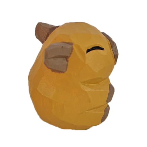 Fahoujs Detaillierte Holzkapybaras Schnitzen Miniaturfiguren Tierskulptur Ornament Für Desktop Und Buchregal Display Dekore Miniatur Holz Capybara von Fahoujs