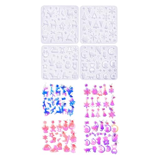 Packung Mit 4 Handgefertigten Silikonohrringformen Silikonohrringform Mit Weihnachtsdesigns Für Individuelle Schmuckfestschmuck Werkzeuge Packung Mit 4 Handgefertigten Silikonohrringformen Silikonohrringform Mit Weihnachtsdesigns Für Individuelle Schmuckfestschmuck Werkzeuge von Fahoujs