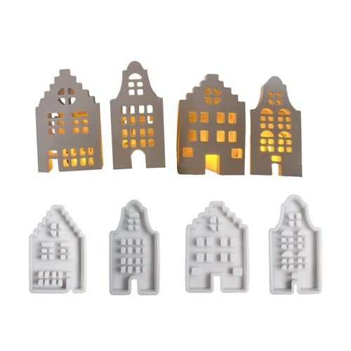 Packung Von 4 Crafting Formen Einzigartige Hausform Kerzenform Silikonseife Harzkunst Packung Von 4 Crafting Formen Einzigartige Hausform Kerzenform Silikonseife Harzkunst von Fahoujs
