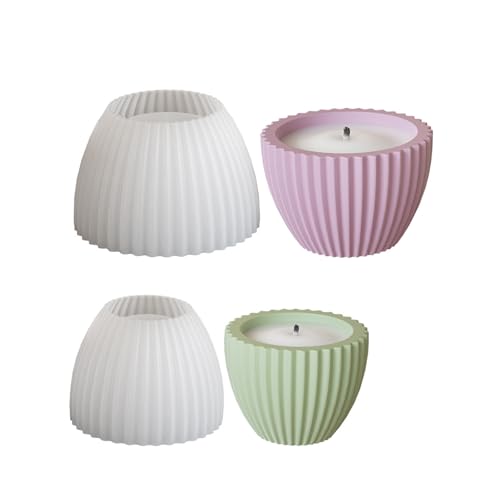 Silikonschimmelpektierhalter Formen Runde Formaufbewahrungsbecher Formen Geeignet Für Home Decors Enthusiasten Runde Streifen Kerzenbecher von Fahoujs