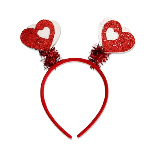 Valentinstag Stirnband Glitzer Liebe Herz Haarband Haarreifen für Hochzeit Verlobung Kopfbedeckung Prpps Haarschmuck Vielseitiges Haarschmuck von Fahoujs