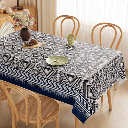 Mode Boho Plastik Tischdecke, PVC wasserdichte Abwaschbare Tischdecke, Wachstuchtischdecke Outdoor Wetterfest Gartentischdecke (Style 5,220 x 140 cm) von FahrtSeek