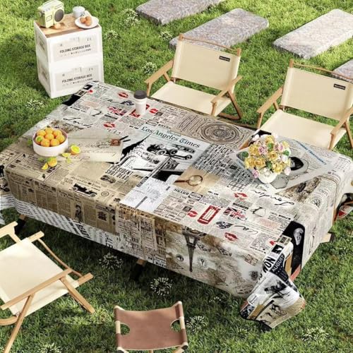 Tischdecke Outdoor Wetterfest, Klein Gartentischdecke für Draußen, PVC Abwaschbar Tischdecke für Campingtisch Gartentisch Klapptisch Picknicktisch Balkontisch (Style 3,80x120cm) von FahrtSeek