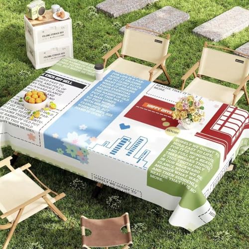 Tischdecke Outdoor Wetterfest, Klein Gartentischdecke für Draußen, PVC Abwaschbar Tischdecke für Campingtisch Gartentisch Klapptisch Picknicktisch Balkontisch (Style 4,80x120cm) von FahrtSeek