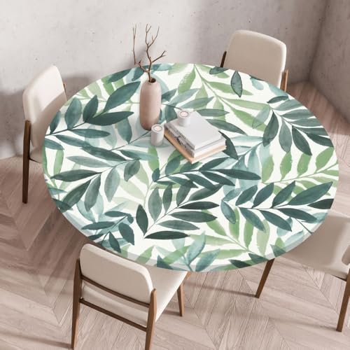 Tischdecke Rund Abwaschbar, Blumen Gartentischdecke Rund Outdoor Wetterfest, Elastisch Tischdecke mit Gummizug für Balkon Garten Restaurant (Style 6,60cm) von FahrtSeek