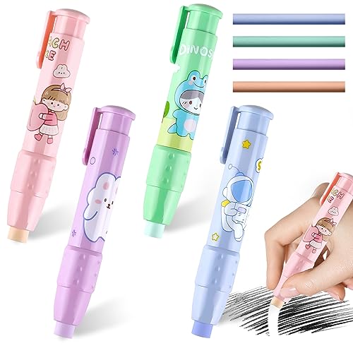 FainFun 4 stück Radiergummi Stift Nachfüllbar, mit 8 Stück Ersatz Radiergummi, Einziehbare Radiergummis, Radiergummi als Stiftform Schreiben für Zeichnen, Malen, Büro, Hausaufgaben FainFun 4 stück Radiergummi Stift Nachfüllbar, mit 8 Stück Ersatz Radiergummi, Einziehbare Radiergummis, Radiergummi als Stiftform Schreiben für Zeichnen, Malen, Büro, Hausaufgaben von FainFun
