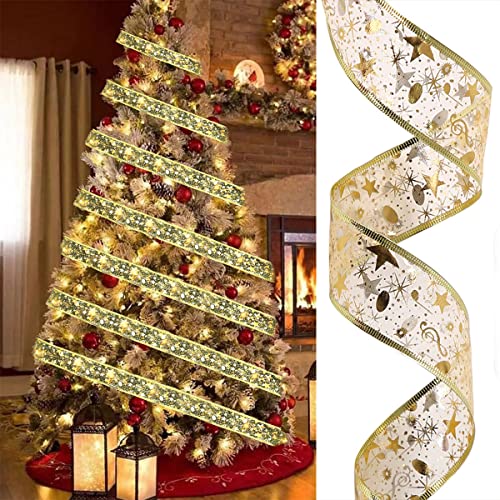 FainFun Glänzende Band Lichterkette, 5M Weihnachtsband Lichter, LED Band für Weihnachtsbaum Deko, Weihnachtslichterketten Band für Innere und Äußere Dekoration, Ribbon Lights for Christmas Tree, Gold FainFun Glänzende Band Lichterkette, 5M Weihnachtsband Lichter, LED Band für Weihnachtsbaum Deko, Weihnachtslichterketten Band für Innere und Äußere Dekoration, Ribbon Lights for Christmas Tree, Gold von FainFun