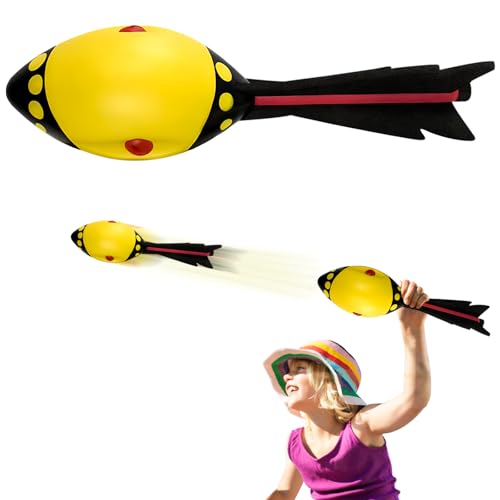 FainFun Vortex Aero, Rakete Aero aus Weicher Foam, Wurfrakete Outdoor Spaß für Groß und Klein, Rocket Whistler, Rocket Werfen Klassische Langstrecke, Wurfspielzeug für Strand, Pool, Garten(Gelb) von FainFun