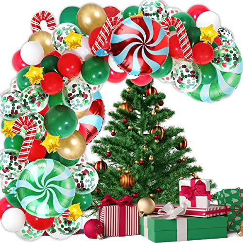 Weihnachtsballons Girlande, FainFun 113 Stück Weihnachts Luftballons Girlande Kit, Latex Luftballon Girlande Weihnachts Deko, Zuckerstangen Folienballons, Ballonbogen für Weihnachten Dekoration Weihnachtsballons Girlande, FainFun 113 Stück Weihnachts Luftballons Girlande Kit, Latex Luftballon Girlande Weihnachts Deko, Zuckerstangen Folienballons, Ballonbogen für Weihnachten Dekoration von FainFun