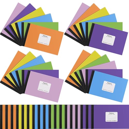 Fainne 20 Pieces Composition Notebooks College Ruled 80 Pages Half Size Wide Ruled 4-7/8 x 7-1/2" Composition Books 11/32" Spacing Assorted Primary Covers Bulk (Multiple Colors) von Fainne