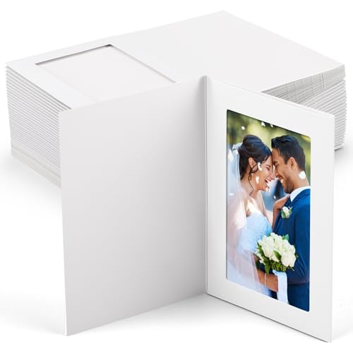 Fainne Fotomappen, Karton, Bilderrahmen, Notizkarten, Pappmappen, Grußkarten, Einlagen für Porträts, Weihnachten, Hochzeit, Abschlussfeier, 10,2 x 15,2 cm, Weiß, 200 Stück von Fainne