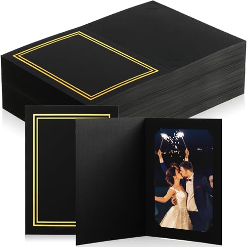 Fainne Fotomappen für 10,2 x 15,2 cm oder 12,7 x 17,8 cm große Bilder, Bilderrahmen, Notizkarten, Papier, Grußkarten, Karton, Bilderrahmen, Einlagen, Notizkarte für Hochformat (Gold), 200 Stück von Fainne