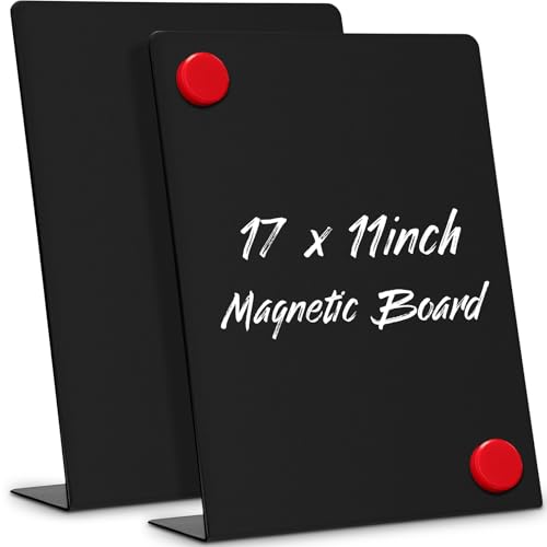 Fainne Magnetische Pinnwand mit Staffelei-Ständer, Mini-Magnet, Metall, Tischplatte, Memo-Anzeigetafel für Menütisch, Zuhause, Schule, Küche, Bürobedarf (27,9 x 43,2 cm, 2 Stück) von Fainne