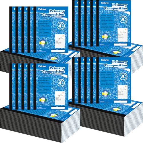 Fainne Notizbuch, liniert, Klasse K-2, 100 Seiten, 19,8 x 24,5 cm, Kindergarten, Primärschreibheft für Kinder, zum Zeichnen und Schreiben, 30 Stück von Fainne