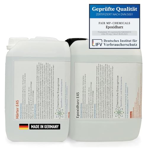 20 Kg Epoxidharz Set - 2K - Transparent Epoxydharz Gießen + Härter für Schmuck, Kunstwerke, Handwerk und mehr - Laminierharz von Fair MP-Chemicals