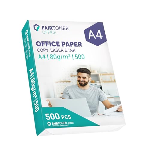 FairToner Druckerpapier standard Kopierpapier für Inkjet und Laserdrucker geeignet, 500 Blatt 80g A4 Office Paper weiß FairToner Druckerpapier standard Kopierpapier für Inkjet und Laserdrucker geeignet, 500 Blatt 80g A4 Office Paper weiß von FairToner