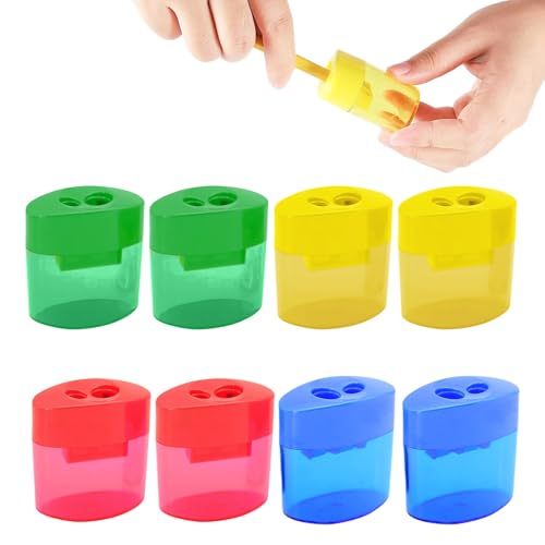 Bleistiftspitzer Mit Deckel, Bleistiftspitzer Manuell, Farbiger Handspitzer, Geeignet Für Kinder, Erwachsene, Studenten, Schulklassen, Home Office (8pcs) von Fairnull