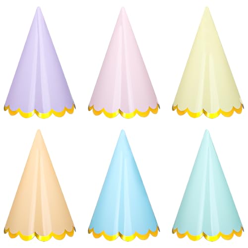 Fairooth 24 Stück pastellfarbene Geburtstagsparty-Hüte, bunte Kegel, Geburtstagshüte, Regenbogen-Kegel, Papierhüte mit elastischer Schnur für Geburtstag, Babyparty, Brautparty, Hochzeit, Partyzubehör Fairooth 24 Stück pastellfarbene Geburtstagsparty-Hüte, bunte Kegel, Geburtstagshüte, Regenbogen-Kegel, Papierhüte mit elastischer Schnur für Geburtstag, Babyparty, Brautparty, Hochzeit, Partyzubehör von Fairooth
