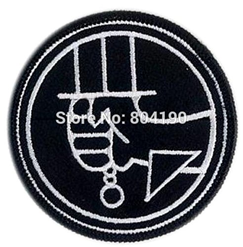 FairyMotion Bestickter Aufnäher zum Aufbügeln, 7,6 cm, Hellboy-Logo, TV-Film-Serie, Gothic-Punk-Motiv, Schwarz von FairyMotion