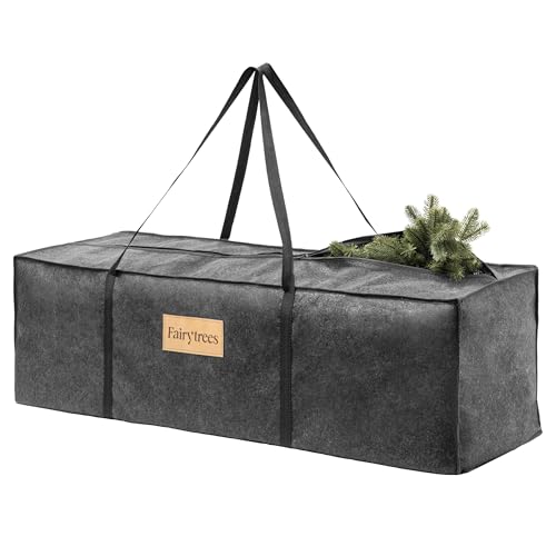 FairyTrees Tasche für künstlichen Weihnachtsbaum Aufbewahrung 120x35x45cm | Baumtasche, Aufbewahrungstasche XXL, Transporttasche | Umzugstasche, Zelttasche von FairyTrees