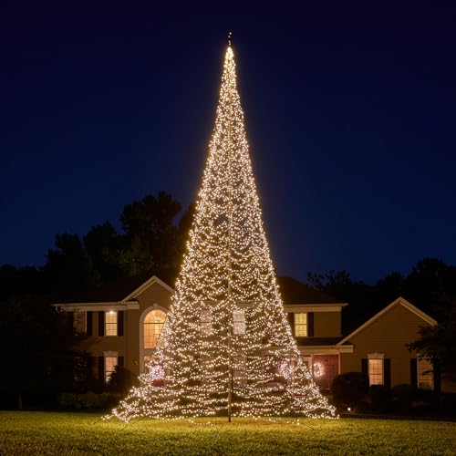 Fairybell LED-Weihnachtsbaum im Fahnenmast für den Außenbereich - 10 Meter - 8000 Warmweiße LEDs - Geeignet für vorhandene Fahnenmasten von Fairybell
