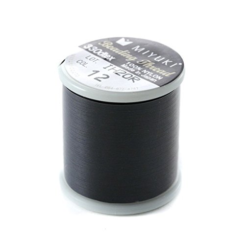 Spule mit 50 m langer Schnur für Miyuki Beading, Nylon, Schwarz, Nr. 12 von Fais-le toi-même