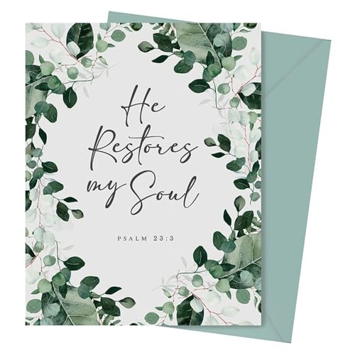 Faithworks Christliches Geschenk-Set mit 12 inspirierenden Karten mit Schrift, He Restores My Soul von Faithworks
