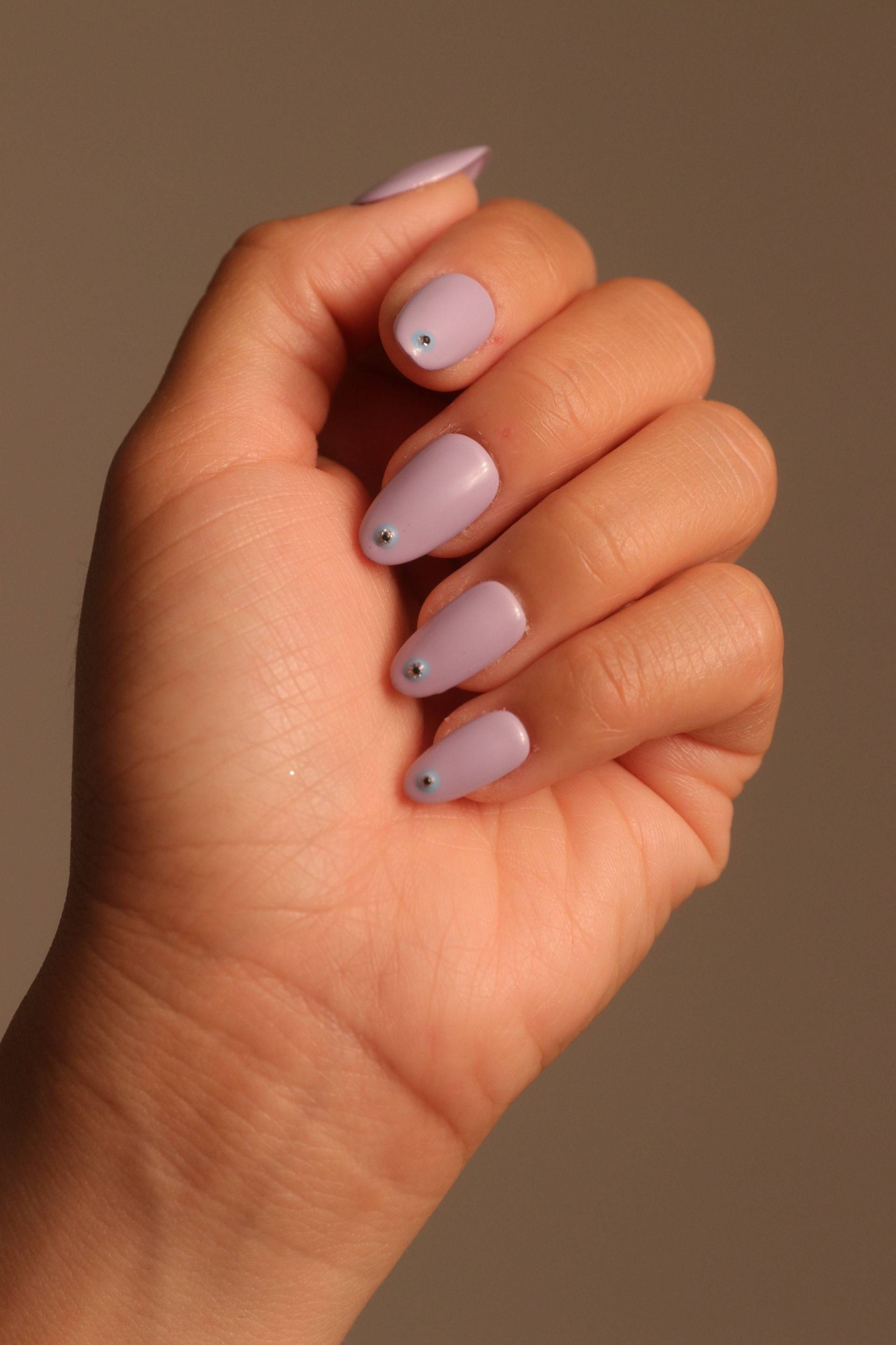 Evil Eye Nägel | Lila Short Press Ons Bunte Natürliche Fake Alltagsnägel Neutrale Süße Böser Blick Evil Eye Nägel | Lila Short Press Ons Bunte Natürliche Fake Alltagsnägel Neutrale Süße Böser Blick von FakeNailsClub