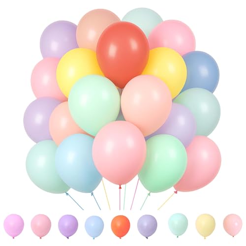 Pastell-Luftballons, 100 Stück, 30,5 cm, Latex, Pastellfarben, Party-Ballons, Geburtstags-Ballons, mehrfarbige Luftballons, Pastellballons, Girlanden-Set für Party, Geburtstag, Hochzeit, Dschungel von Fakindiy