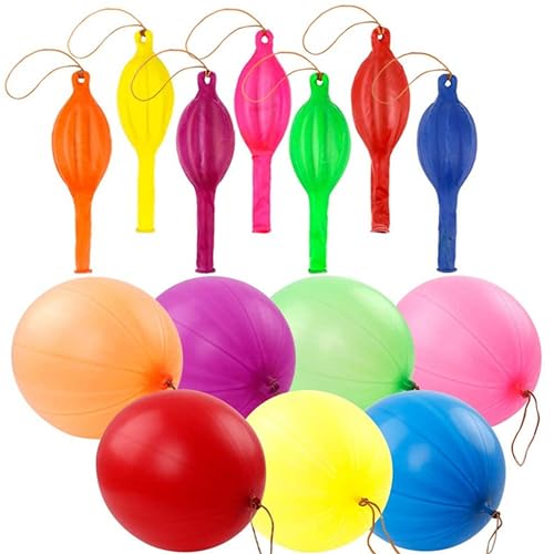 Falafoty 50 Stück Punch Luftballons Robuste Perforierte Ballons Groß Latex Punch Luftballons für Geburtstag Geburtstag Spiel Partyzubehör für Kindergeburtstage, Hochzeiten, Kinderpartys von Falafoty