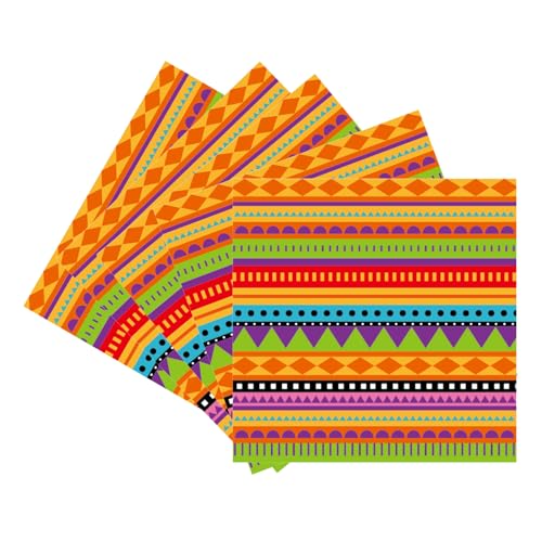 Mexikanische Fiesta-Servietten Party Dekoration, 20PCS Bunte Streifen Serviette Cinco De Mayo Mexikanische Thema Partyzubehör, Mittagessen Abendessen Einweg-Papier Party Tischdekoration von Falafoty