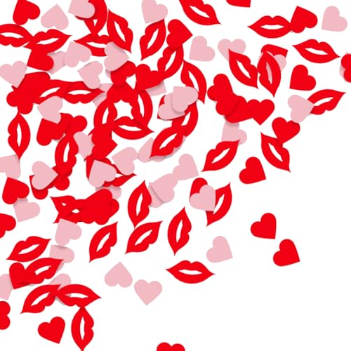 Valentinstag Konfetti 100 Stück Dekorationen rot und rosa Herz Lippen Konfetti für Valentinstag, Liebe Herz Lippen Sprinkles für romantische Tischdekorationen für Hochzeitstag Jahrestag Valentinstag Konfetti 100 Stück Dekorationen rot und rosa Herz Lippen Konfetti für Valentinstag, Liebe Herz Lippen Sprinkles für romantische Tischdekorationen für Hochzeitstag Jahrestag von Falafoty