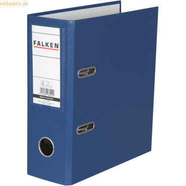 Falken Ordner A5 hoch PP 80mm blau von Falken