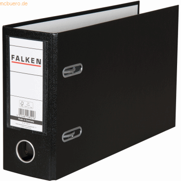 10 x Falken Ordner A5 quer PP 80mm schwarz von Falken