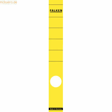 Falken Ordnerrückenschilder selbstklebend 36x290mm VE=10 Stück gelb von Falken