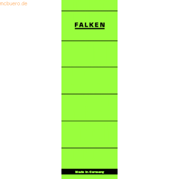 Falken Ordnerrückenschilder selbstklebend 60x190mm VE=10 Stück grün von Falken