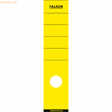 Falken Ordnerrückenschilder selbstklebend 60x290mm VE=10 Stück gelb von Falken