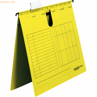 25 x Falken Hängehefter UniReg Kraftkarton 230g/qm kaufm. Heftung gelb von Falken