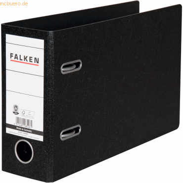 20 x Falken Ordner A5 quer Hartpappe 80mm schwarz von Falken