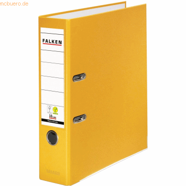 Falken Ordner PP-Color A4 80mm vegan gelb von Falken