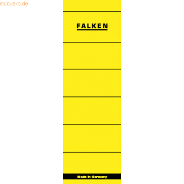 Falken Ordnerrückenschilder selbstklebend 60x190mm VE=10 Stück gelb von Falken