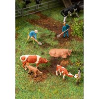 Landwirte und Kühe von Faller